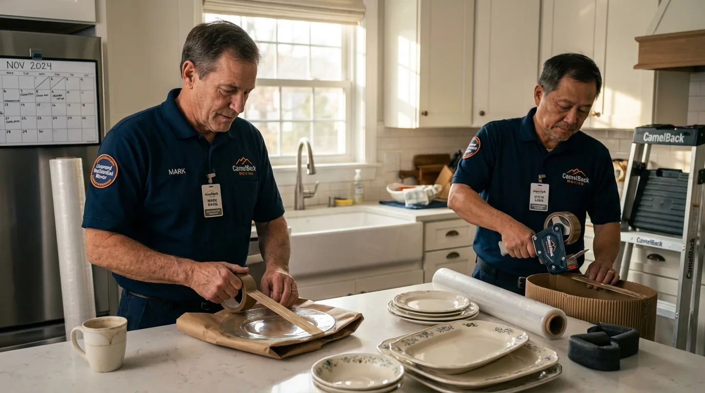 Professional crew packing kitchen dishware in Greeley, NE